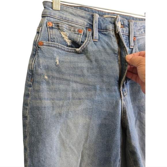 Madewell The Curvy Perfect Vintage Jeans 25 Denman Wash Distress Ripped Edition - Picture 3 of 9